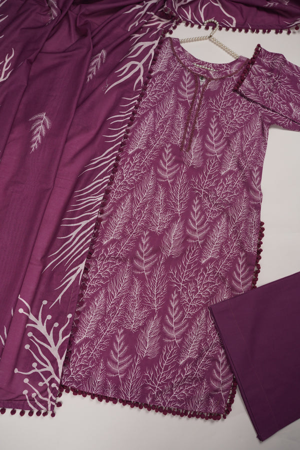 Rozi - Exclusive Khaddar Outfit with  Shawl - Ready to Wear - PD154