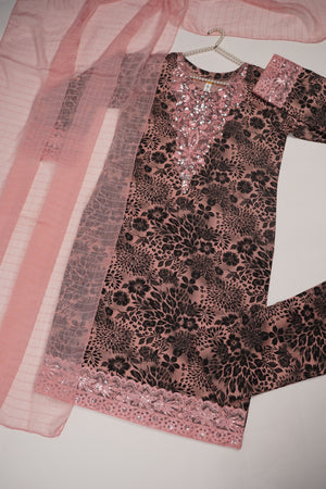 Rozi - Exclusive Khaddar Outfit with  Tarkashi Dupatta- Ready to Wear - PD157