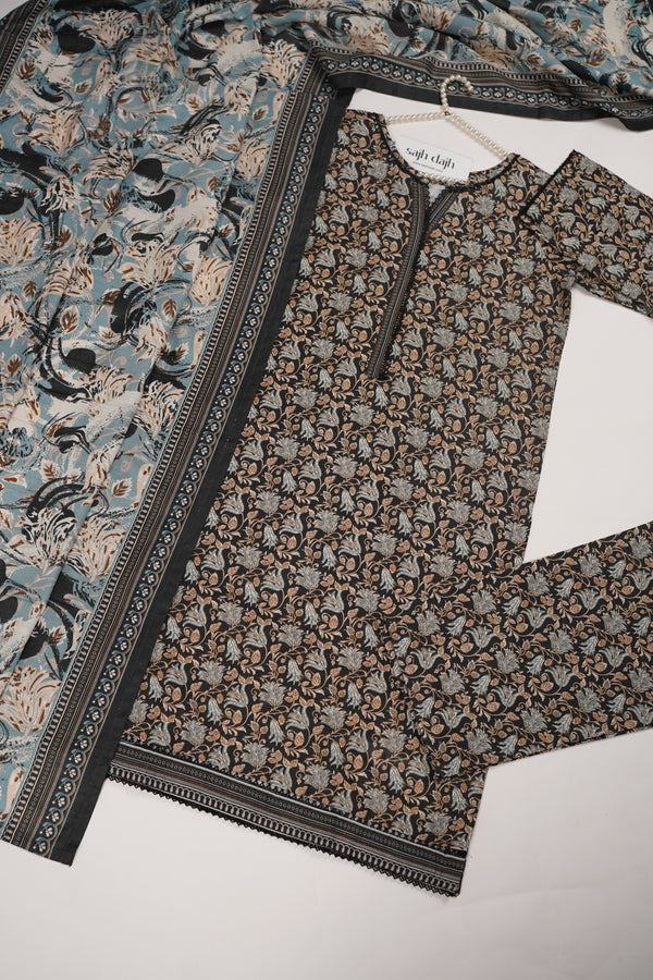 Bin Saeed Originals - Exclusive Khaddar Outfit with  Shawl - Ready to Wear - PD160