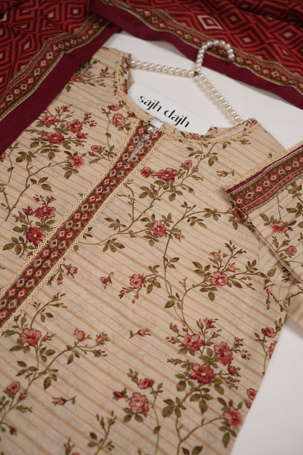 Bin Saeed Originals - Exclusive Khaddar Outfit with  Shawl - Ready to Wear - PD161
