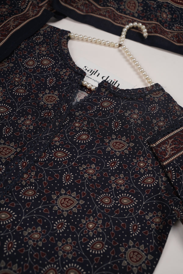 Bin Saeed Originals - Exclusive Khaddar Outfit with  Shawl - Ready to Wear - PD163