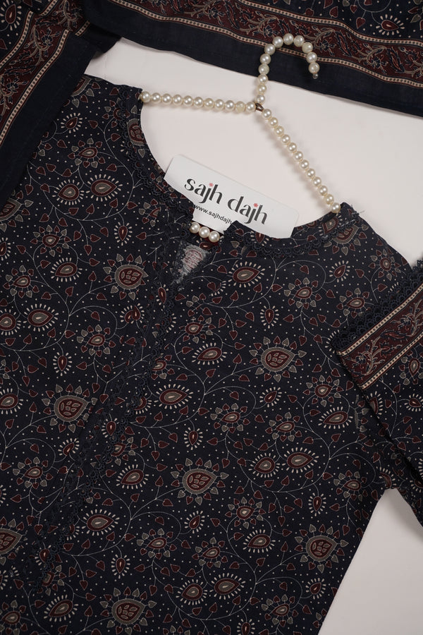 Bin Saeed Originals - Exclusive Khaddar Outfit with  Shawl - Ready to Wear - PD163