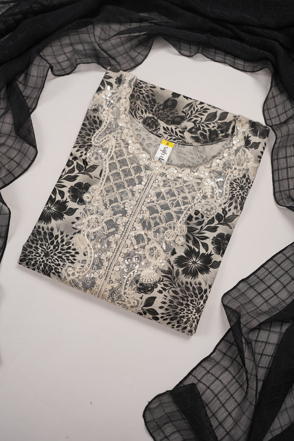 Rozi - Exclusive Khaddar Outfit with  Tarkashi Dupatta- Ready to Wear - PD156