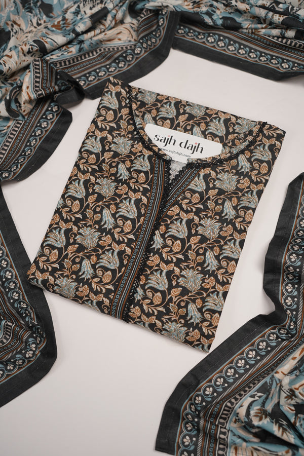 Bin Saeed Originals - Exclusive Khaddar Outfit with  Shawl - Ready to Wear - PD160