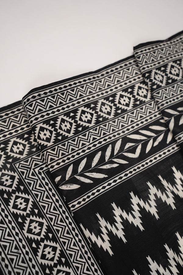 Bin Saeed by SajhDajh - Exclusive Khaddar Outfit with  Shawl - Ready to Wear - PD168 Black
