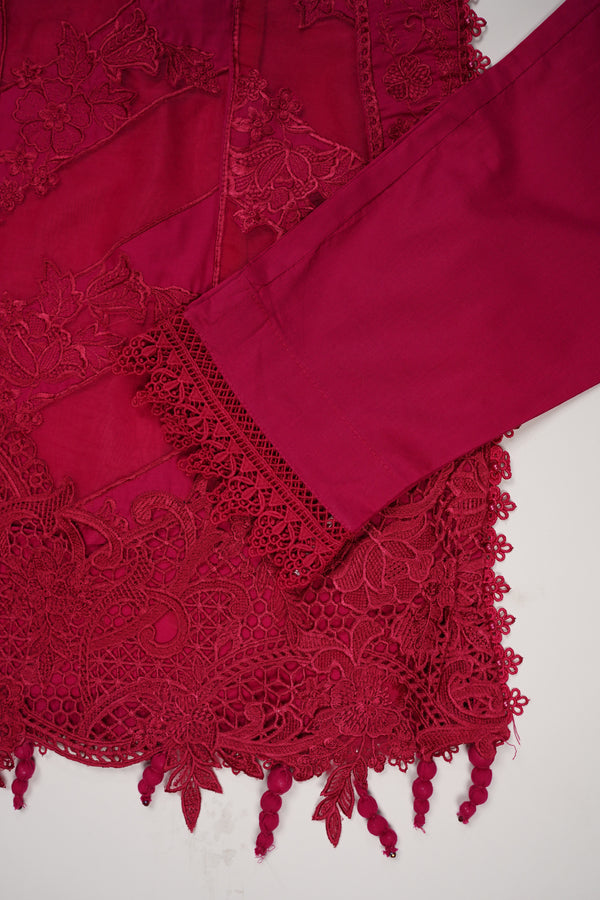 Maria B Inspired-Luxury Embroidered  cotton Lawn Outfit with Organza Dupatta - Ready to Wear PD073
