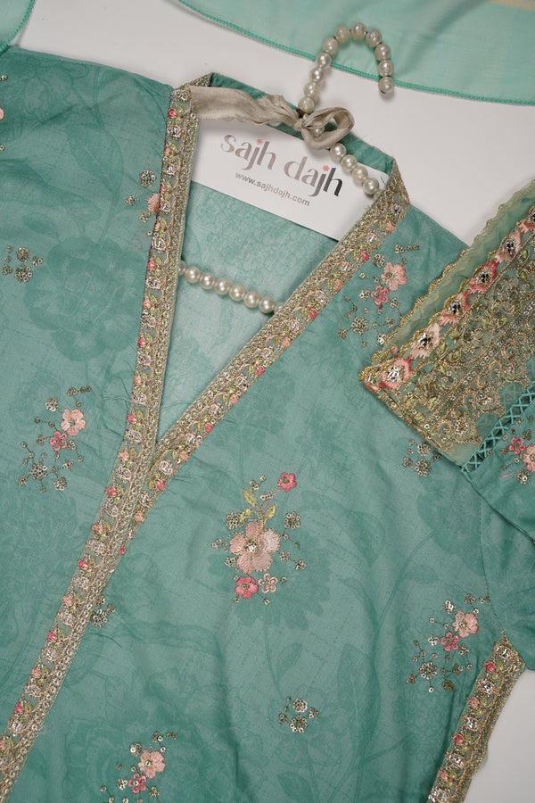 Bin Saeed Originals - Lawn Outfit with Chiffon Dupatta - Ready to wear PD076