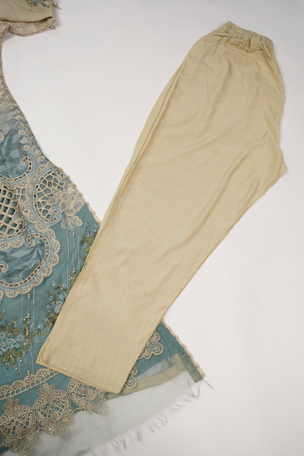 Maria B Inspired-Luxury Embroidered  cotton Lawn Outfit with Organza Dupatta - Ready to Wear  PD070