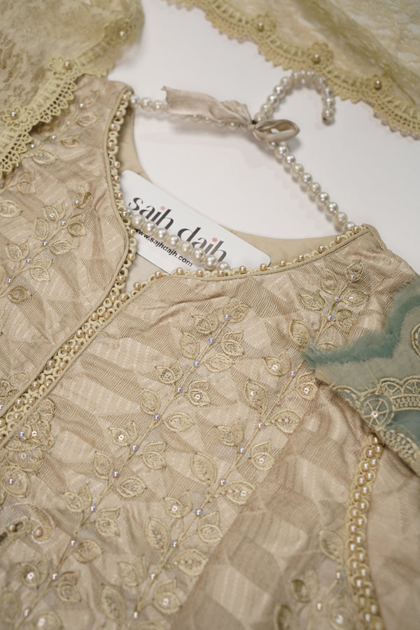 Maria B Inspired-Luxury Embroidered  cotton Lawn Outfit with Organza Dupatta - Ready to Wear  PD070