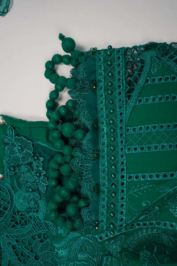 Maria B Inspired-Luxury Embroidered  cotton Lawn Outfit with Organza Dupatta - Ready to Wear  PD071