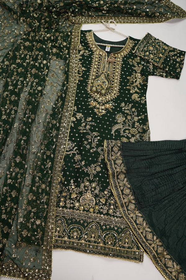 Husan e Jahan - Luxury Festive Collection with Crushed Sharara - Ready to Wear - HEJ-V4-D8