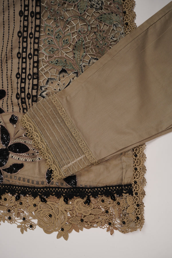 Maria B Inspired-Luxury Embroidered  cotton Lawn Outfit with Organza Dupatta - Ready to Wear PD074