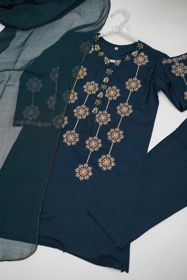پیاری بیٹی - Kids Festive Collection Outfit with Trouser and Dupatta - Ready to Wear
