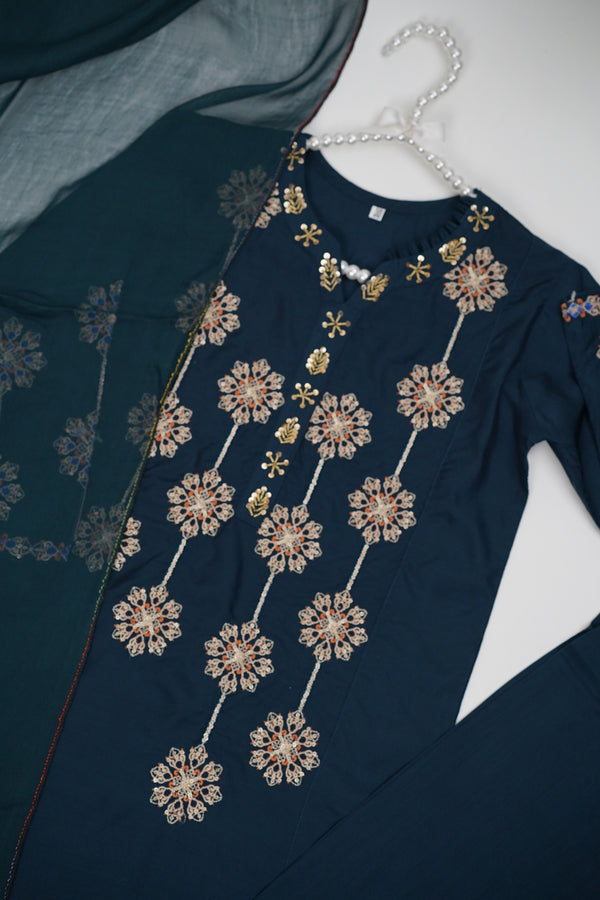 پیاری بیٹی - Kids Festive Collection Outfit with Trouser and Dupatta - Ready to Wear