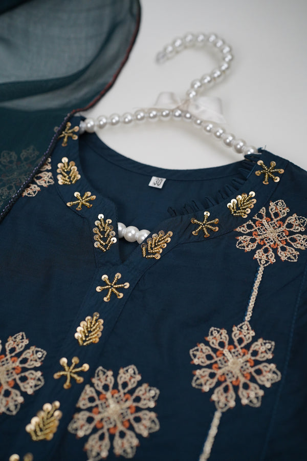 پیاری بیٹی - Kids Festive Collection Outfit with Trouser and Dupatta - Ready to Wear