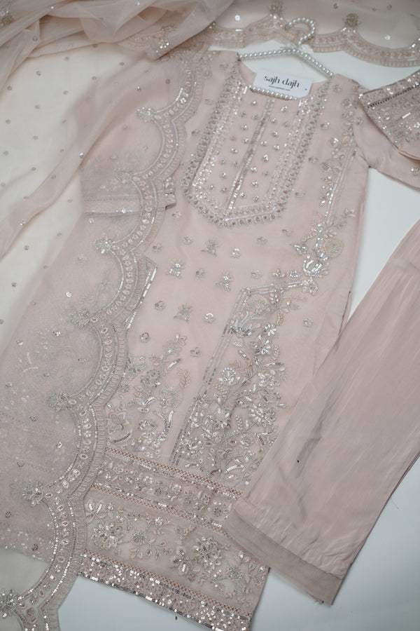 Tehwar - Soft Khaddi Net Outfit with Khaddi Dupatta - Ready to Wear