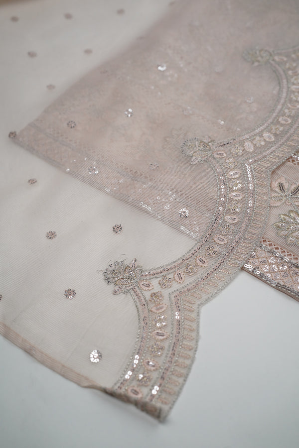Tehwar - Soft Khaddi Net Outfit with Khaddi Dupatta - Ready to Wear