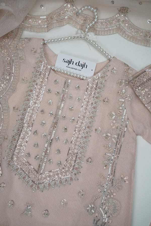 Tehwar - Soft Khaddi Net Outfit with Khaddi Dupatta - Ready to Wear
