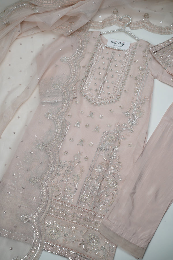 Tehwar - Soft Khaddi Net Outfit with Khaddi Dupatta - Ready to Wear