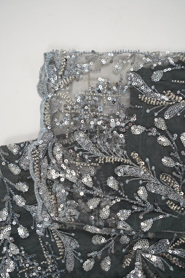 Luxury Formals - Kat Dana Heavily Embroidered Net (Long Shirts) - Ready to Wear - V1 - D10