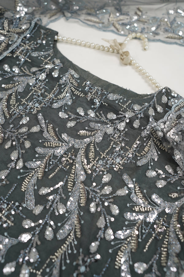Luxury Formals - Kat Dana Heavily Embroidered Net (Long Shirts) - Ready to Wear - V1 - D10