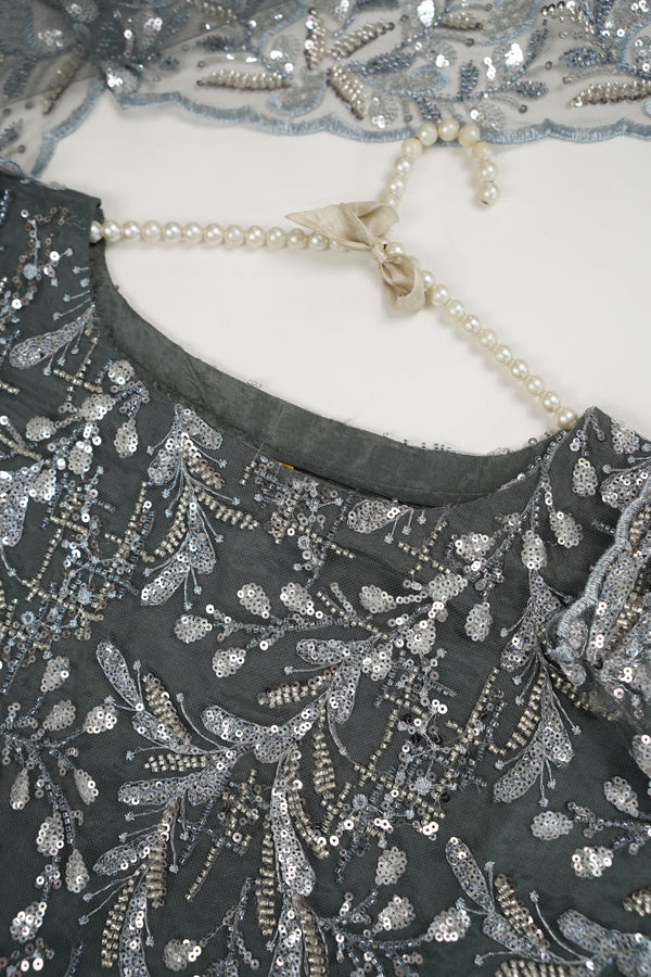 Luxury Formals - Kat Dana Heavily Embroidered Net (Long Shirts) - Ready to Wear - V1 - D10