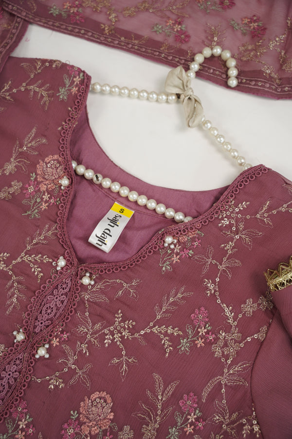 Husan e Jahan - Luxury Chiffon Outfit with Chiffon Dupatta - Ready to Wear - Eid25 - HEJ-V3-D8