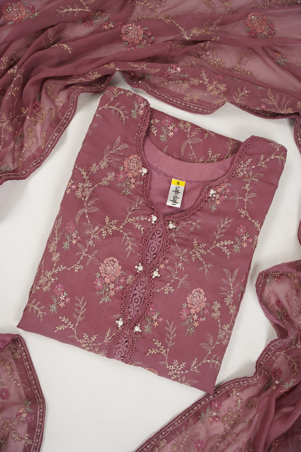 Husan e Jahan - Luxury Chiffon Outfit with Chiffon Dupatta - Ready to Wear - Eid25 - HEJ-V3-D8