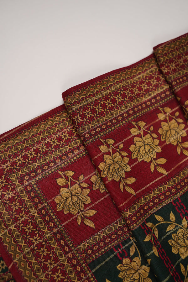 Rozi - Exclusive Khaddar Outfit with  Shawl - Ready to Wear - PD187