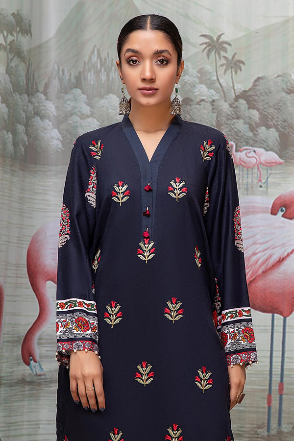 Rozi - Linen Digital Printed Embroidered Shirt
