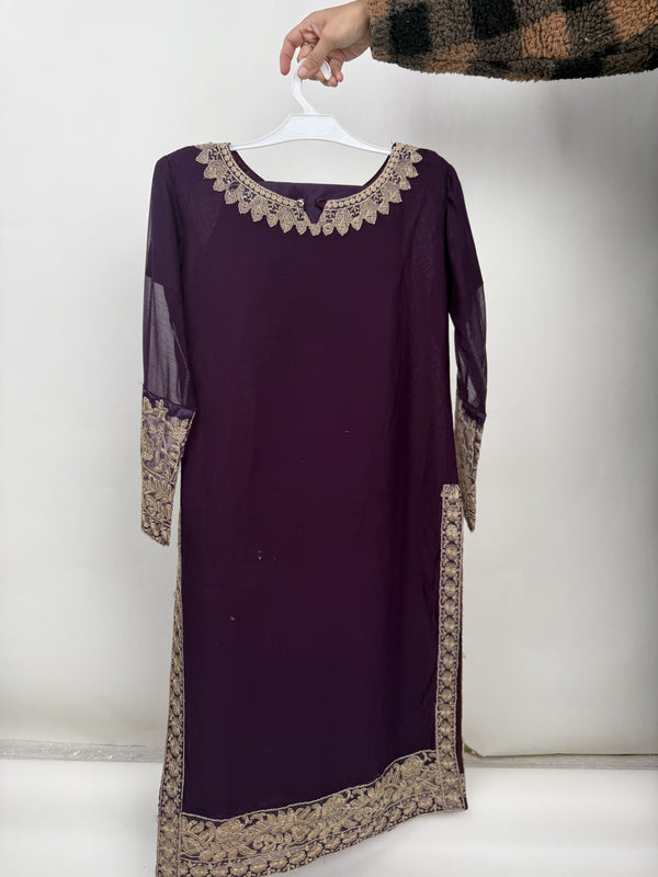 پیاری بیٹی - Kids Festive Collection Outfit with Trouser and Dupatta - Ready to Wear