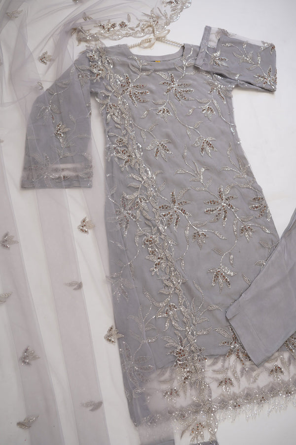 Sajh Dajh Luxury Formals - Kat Dana Heavily Embroidered Net (Long Shirts) - Ready to Wear - V1 - D2