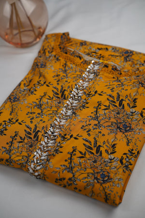 Sajh Dajh Rozana V2 - Premium Linen Printed Shirt and Trouser - Winter Collection