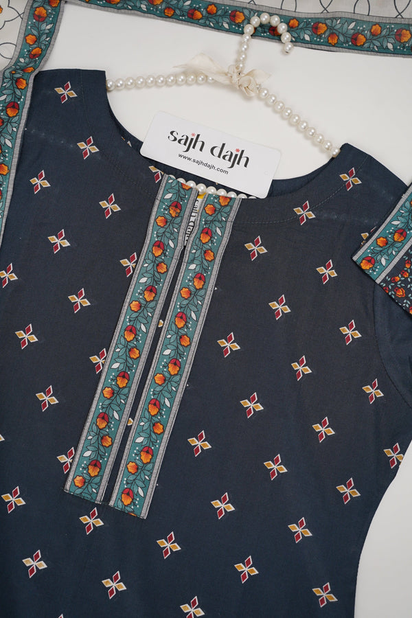 Sajh Dajh Rozi - Printed Lawn Outfit with Lawn Dupatta - Summer Collection