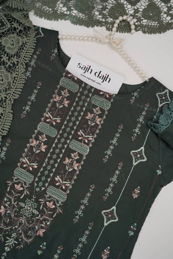 Sajh Dajh Rozi - Sequin Embroidered Lawn Outfit with Net Dupatta - Summer Collection