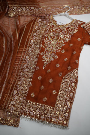 Sajh Dajh Tehwar - V4 - Luxury Festive Collection with Gharara - Organza - Ready to Wear -  D10