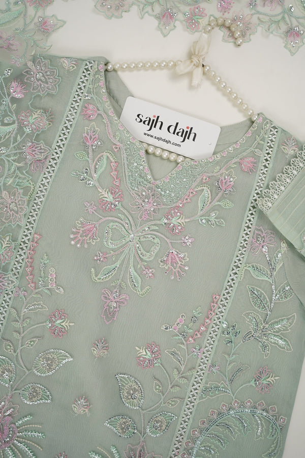 Sajh Dajh Tehwar V8 - Luxury Soft Organza Festive Embroidered Outfits - D2