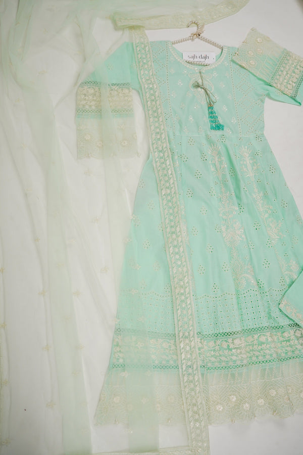 Sajh Dajh Tehwar V9 - Luxury Lawn Festive Embroidered Outfits - D1