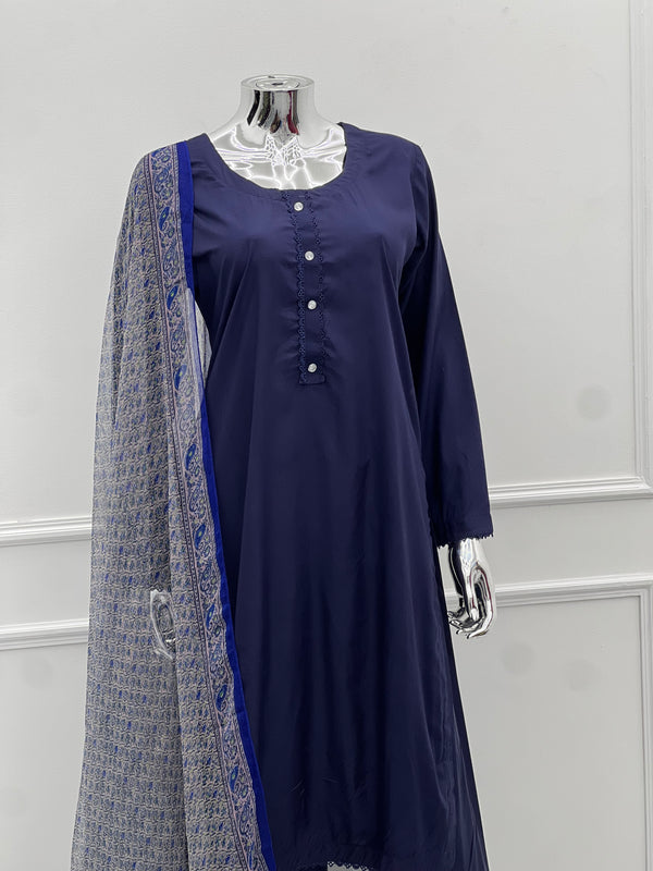 Navy Blue Linen Outfit