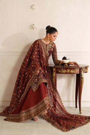 Baroque By SajhDajh - Royal Bemberg Embroidered Chiffon Outfit with Net Dupatta - Ready to Wear