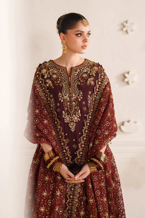 Baroque By SajhDajh - Royal Bemberg Embroidered Chiffon Outfit with Net Dupatta - Ready to Wear