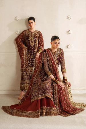 Baroque By SajhDajh - Royal Bemberg Embroidered Chiffon Outfit with Net Dupatta - Ready to Wear