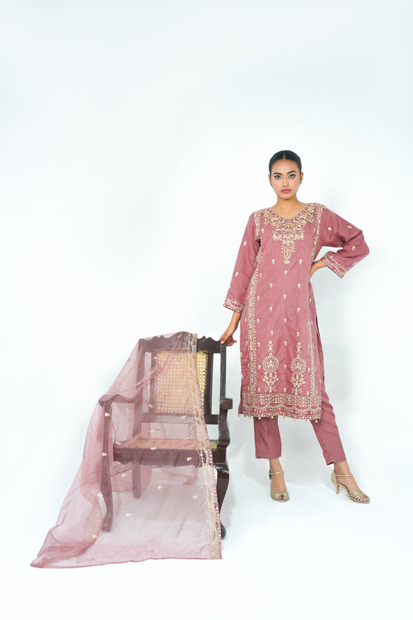 Tehwar - Luxury Organza Outfit - Festive Collection - Ready to Wear - V4 - D5 - Eid25-05