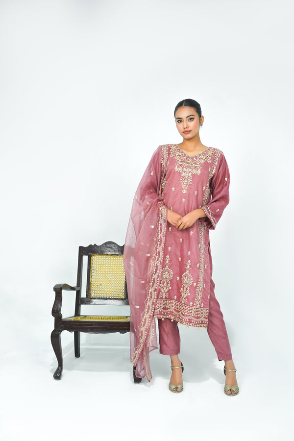 Tehwar - Luxury Organza Outfit - Festive Collection - Ready to Wear - V4 - D5 - Eid25-05