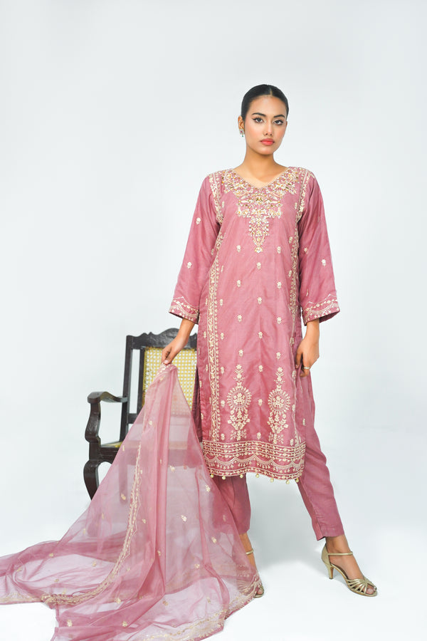 Tehwar - Luxury Organza Outfit - Festive Collection - Ready to Wear - V4 - D5 - Eid25-05