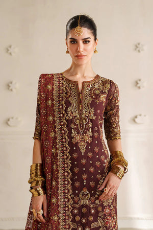 Baroque By SajhDajh - Royal Bemberg Embroidered Chiffon Outfit with Net Dupatta - Ready to Wear