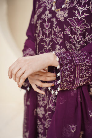Husan e Jahan - Luxury Chiffon Outfit with Chiffon Dupatta - Ready to Wear - Eid25 - HEJ-V3-D1
