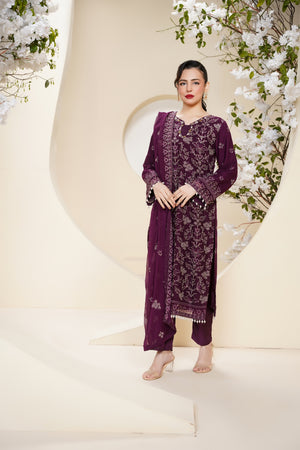 Husan e Jahan - Luxury Chiffon Outfit with Chiffon Dupatta - Ready to Wear - Eid25 - HEJ-V3-D1