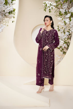 Husan e Jahan - Luxury Chiffon Outfit with Chiffon Dupatta - Ready to Wear - Eid25 - HEJ-V3-D1