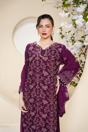 Husan e Jahan - Luxury Chiffon Outfit with Chiffon Dupatta - Ready to Wear - Eid25 - HEJ-V3-D1
